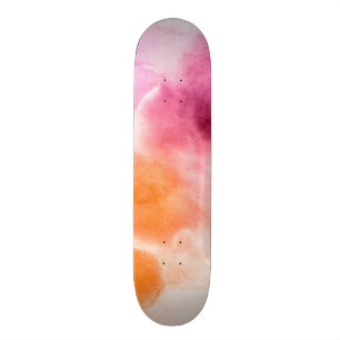 Abstract watercolor hand painted background 3 skateboard