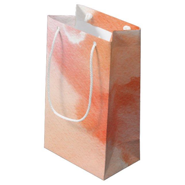 Abstract watercolor hand painted background 3 small gift bag (Back Angled)