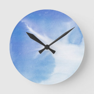 Abstract watercolor hand painted background 4 round clock
