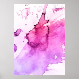 Abstract watercolor hand painted background 5 poster