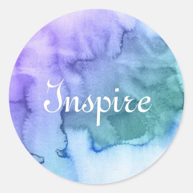 Abstract watercolor hand painted background 6 classic round sticker (Front)
