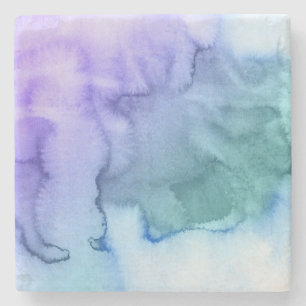 Abstract watercolor hand painted background 6 stone coaster