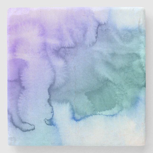 Abstract watercolor hand painted background 6 stone coaster (Front)