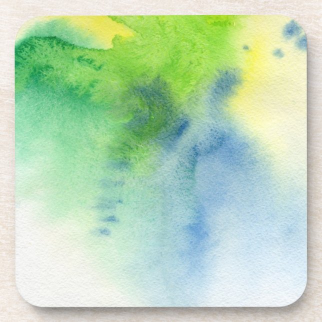 Abstract watercolor hand painted background 8 coaster (Front)