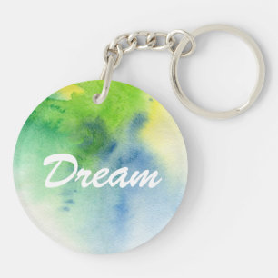 Abstract watercolor hand painted background 8 key ring