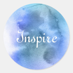 Abstract watercolor hand painted background 9 classic round sticker