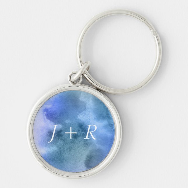 Abstract watercolor hand painted background 9 key ring (Front)