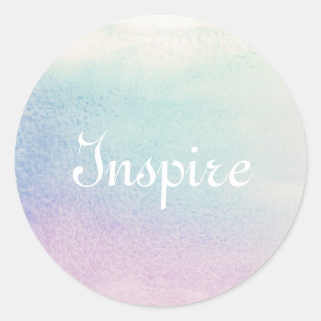Abstract watercolor hand painted background classic round sticker (Front)
