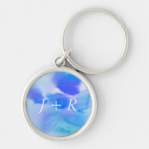 Abstract watercolor hand painted background. key ring