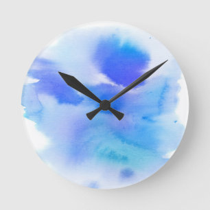 Abstract watercolor hand painted background. round clock