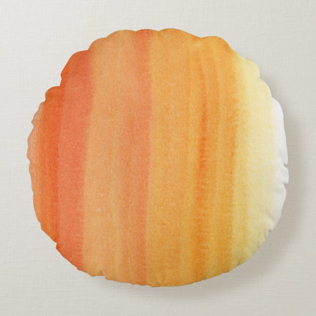 Abstract watercolor hand painted background round cushion (Front)