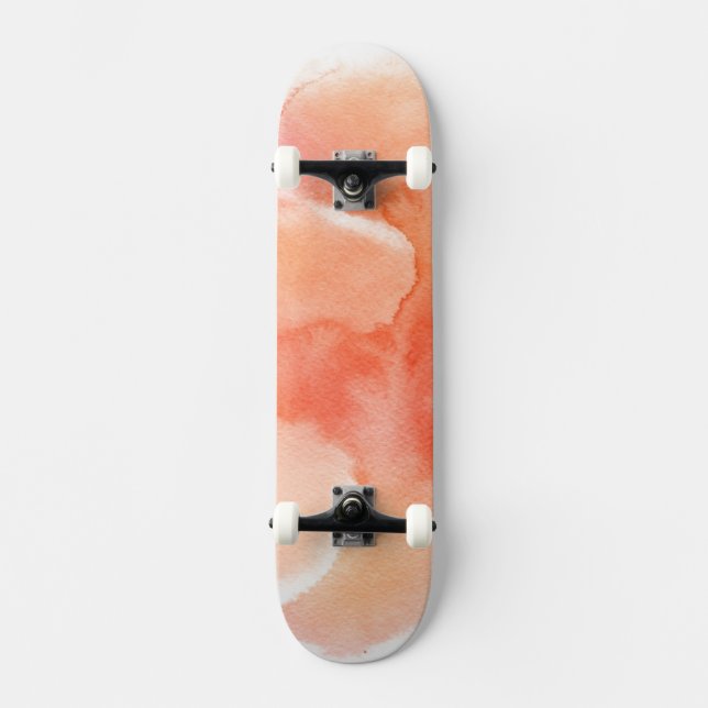 Abstract watercolor hand painted background skateboard (Front)