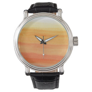 Abstract watercolor hand painted background watch