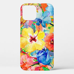 Abstract watercolor hand painted background with m iPhone 12 case