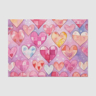 Abstract Watercolor Hearts Tissue Paper