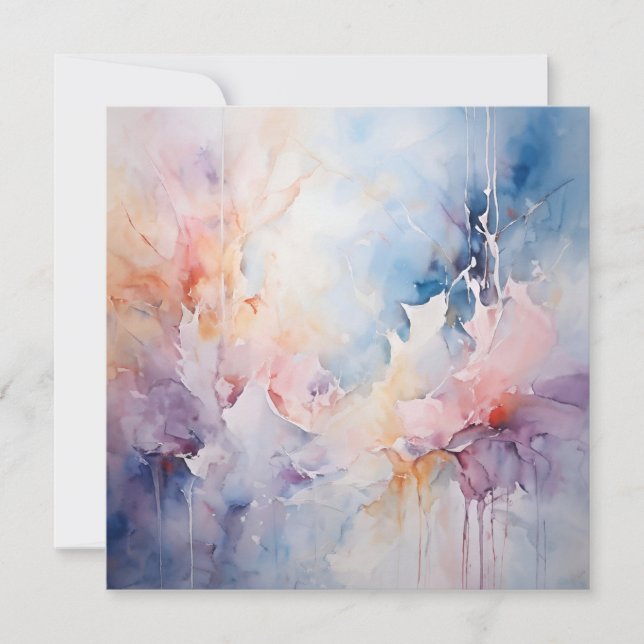 Abstract watercolor holiday card (Front)