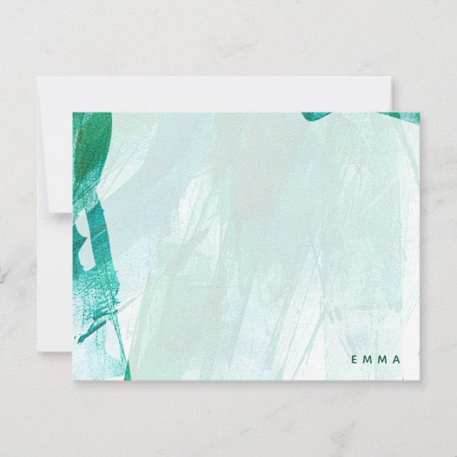 Abstract Watercolor in Teal Card (Front)