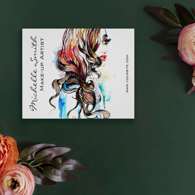 Abstract Watercolor ink colorful woman makeup Flyer (Creator Uploaded)