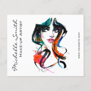 Abstract Watercolor ink colourful woman makeup Fly Flyer