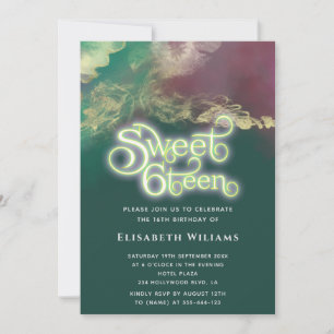 Abstract watercolor  ink gold  modern typography  invitation