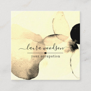 Abstract Watercolor Ink Shapes Interior Designer Square Business Card