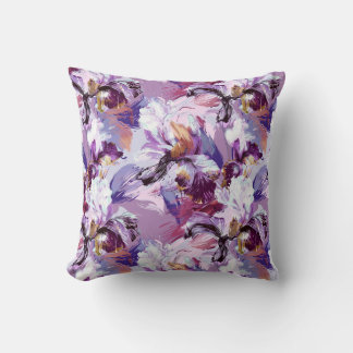 Abstract Watercolor Iris Print Cushion