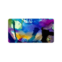 Abstract watercolor label