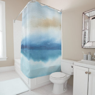 Abstract Watercolor Lake Design Shower Curtain