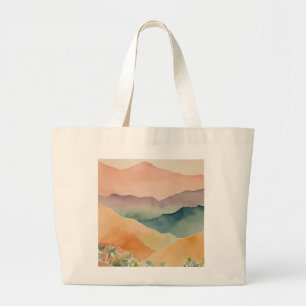 Abstract Watercolor Landscape Nature Artistic Large Tote Bag