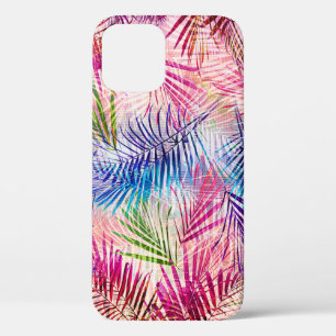 Abstract Watercolor Leaves Allover Pattern iPhone 12 Case
