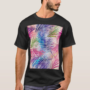Abstract Watercolor Leaves Allover Pattern T-Shirt