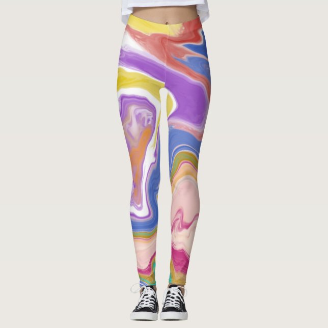 Abstract Watercolor Leggings (Front)
