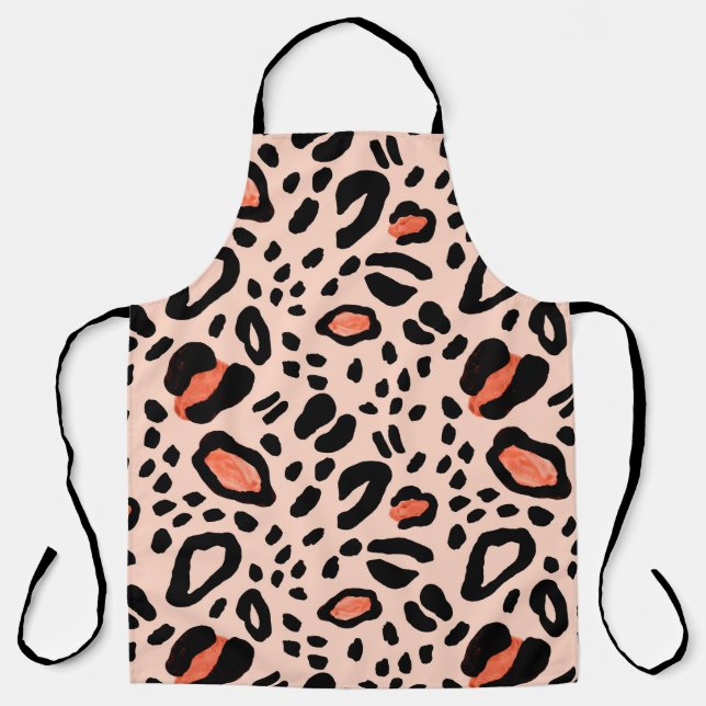 Abstract watercolor leopard. Animal print pattern Apron (Front)