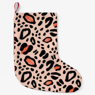 Abstract watercolor leopard. Animal print pattern Small Christmas Stocking