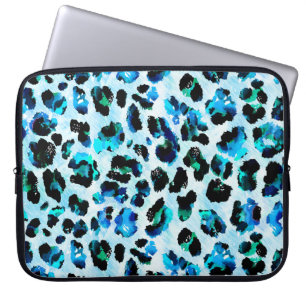 Abstract Watercolor Leopard Skin Pattern Laptop Sleeve