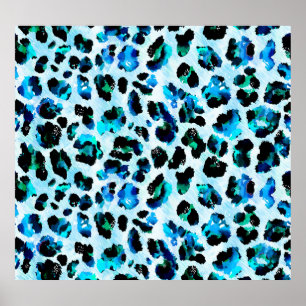 Abstract Watercolor Leopard Skin Pattern Poster