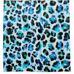 Abstract Watercolor Leopard Skin Pattern Shower Curtain