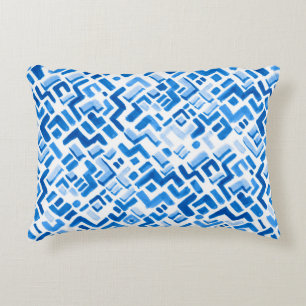 Abstract watercolor lines and stripes pattern decorative cushion