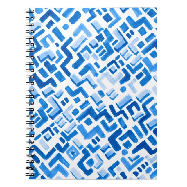 Abstract watercolor lines and stripes pattern notebook (Front)