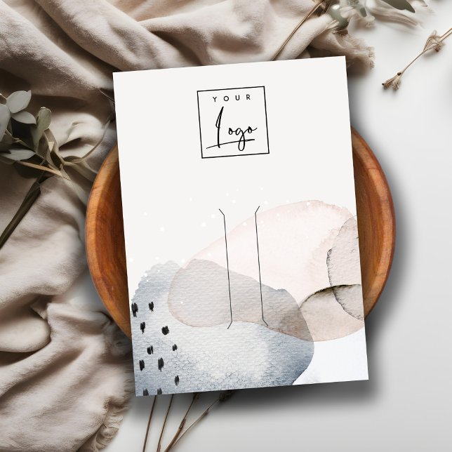 Abstract Watercolor Logo Hair Pin Clip Display Business Card (Creator Uploaded)