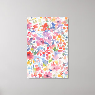 Abstract Watercolor Loose Florals Canvas Print