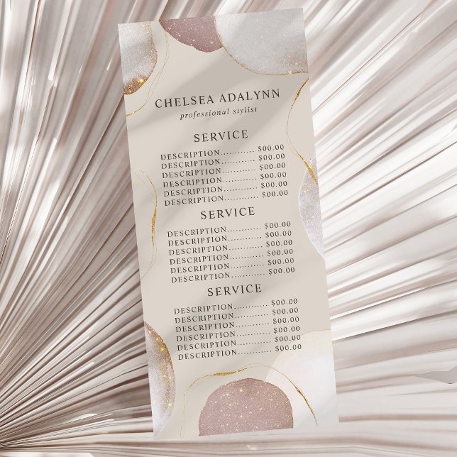 Abstract Watercolor Luxury Gold Shapes Modern Rack Card (Creator Uploaded)