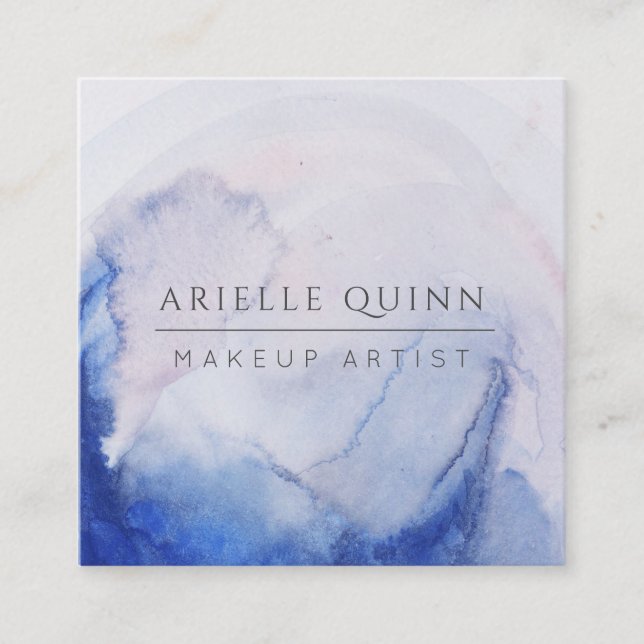Abstract Watercolor Makeup Artist Business Card (Front)
