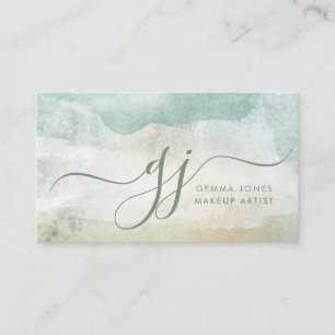 Abstract Watercolor Makeup Artist Business Card