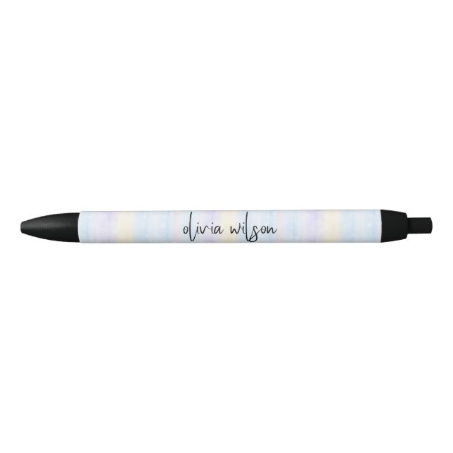 Abstract Watercolor Monogram  Black Ink Pen (Front)