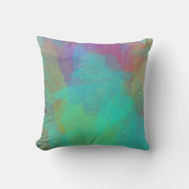 Abstract Watercolor Multicolored Bohemian Cushion (Front)