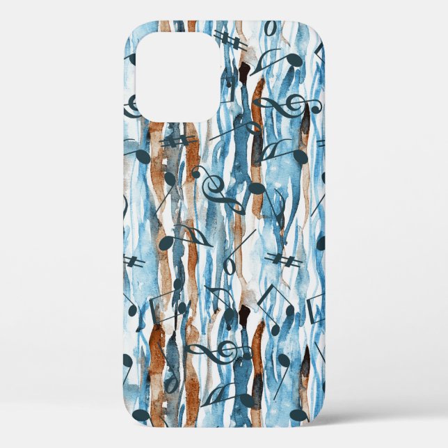 Abstract watercolor music notes pattern. Case-Mate iPhone case (Back)