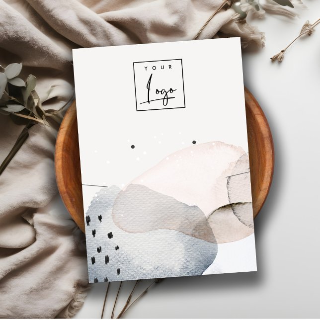 Abstract Watercolor Necklace Earring Logo Display Business Card (Creator Uploaded)