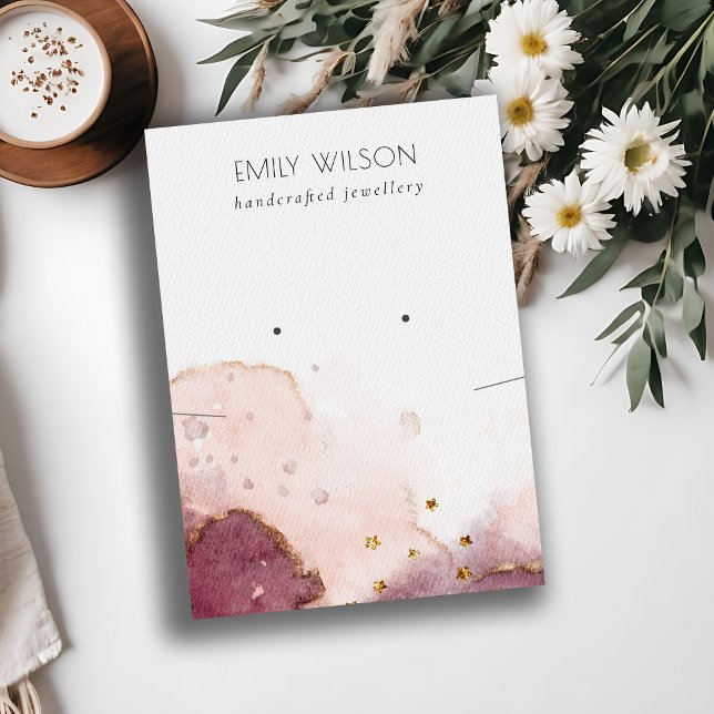 Abstract Watercolor Necklace Earring Logo Display Business Card (Creator Uploaded)