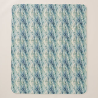 Abstract Watercolor Ocean Blue Coastal Aesthetic Sherpa Blanket